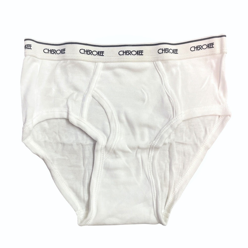 Vtg BOYS CHEROKEE 1‎ Fly-Front brief Size 10 White New Kid Child Underwear